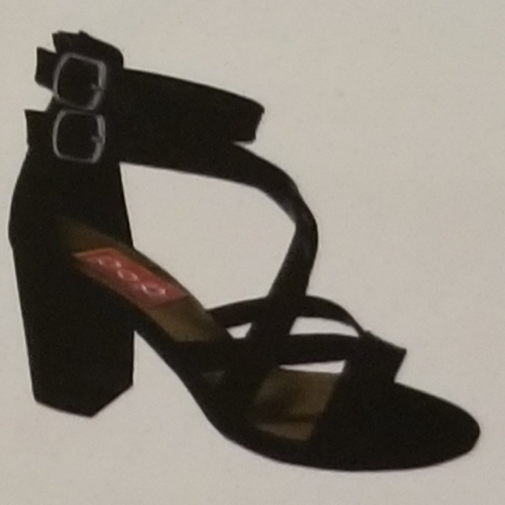 Sandals approximately 4" Black, stacked heels!